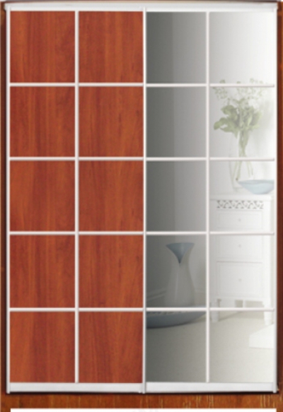 

Шкаф купе Luxe Studio Стандарт-2 ДСП/Зеркало-1 1500x2000x450 двухдверный