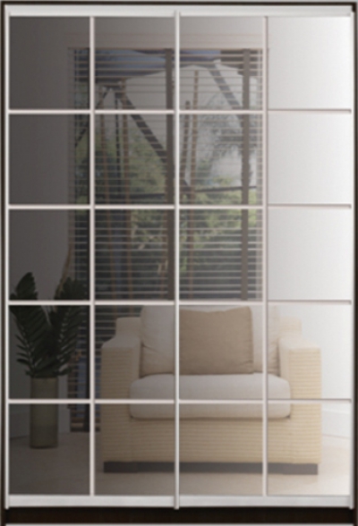 

Шкаф купе Luxe Studio Стандарт-2 Зеркало-1 1900x2200x450 двухдверный
