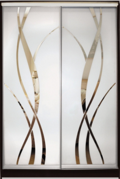 

Шкаф купе Luxe Studio Стандарт-2 Зеркало с Пескоструем-2 1100x2100x450 двухдверный