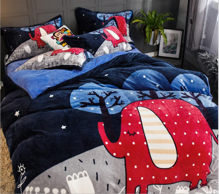 

Комплект постельного белья Homy Tex Микрофибра/Плюш Forest Elephant 200х230
