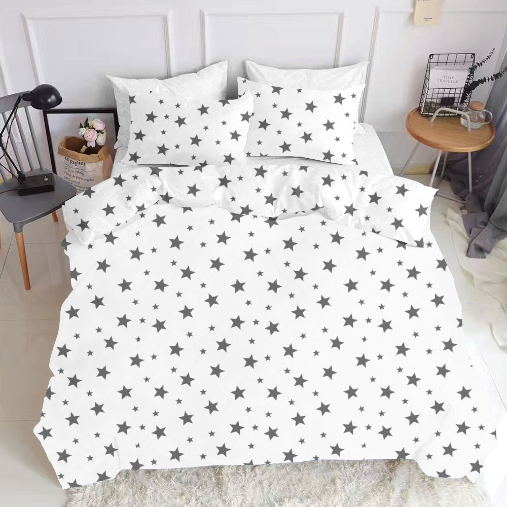

Комплект постельного белья Cosas натурального Star Big Grey White Семейный 160х220