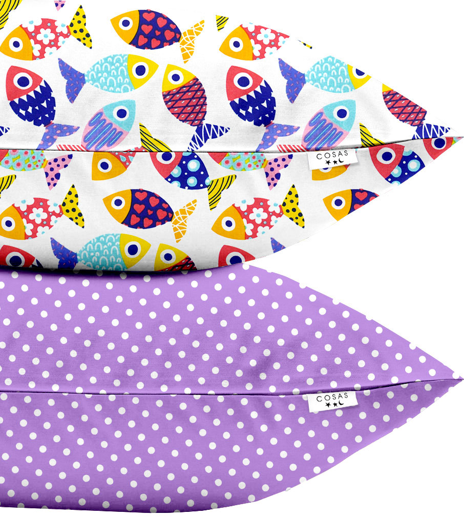 

Набор наволочек Cosas Set Pillow Fishes Color Dots Fio 50х70 2 шт