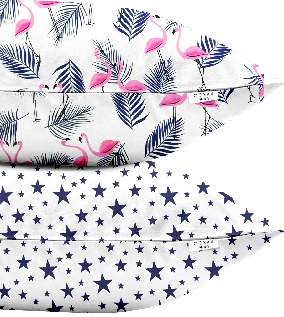 

Набор наволочек Cosas Set Pillow Flamingo Palm Star W Blue 40х60 2 шт