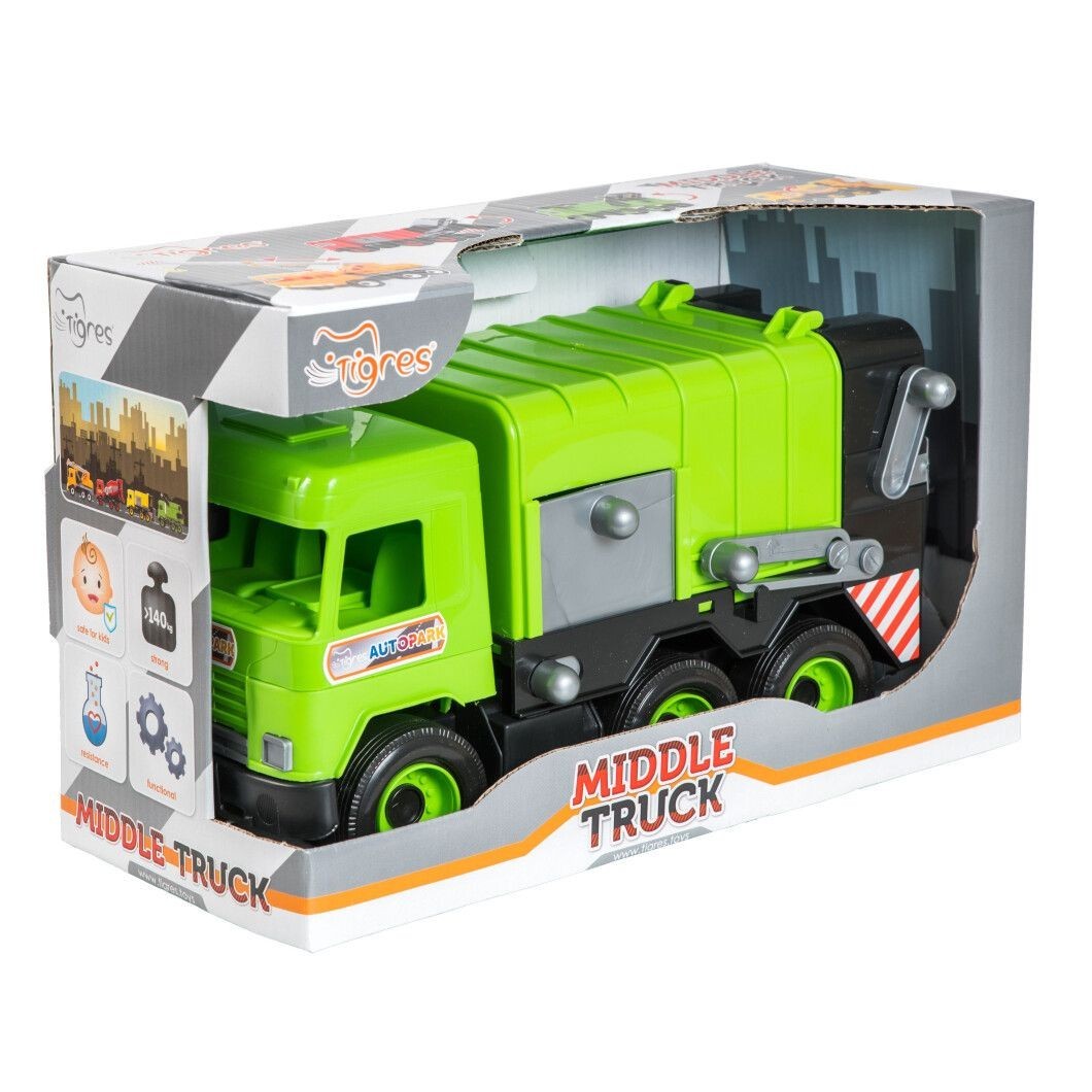 

Мусоровоз Middle Truck в коробке светло-зеленый