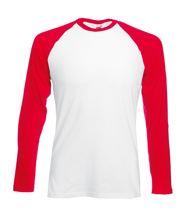 

Футболка Fruit of the Loom Long sleeve baseball  Белый / Красный, Футболка Fruit of the Loom Long sleeve baseball M Белый / Красный