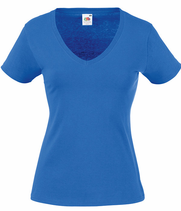 

Футболка Fruit of the Loom Lady-fit v-neck  Ярко-Синий, Футболка Fruit of the Loom Lady-fit v-neck XS Ярко-Синий