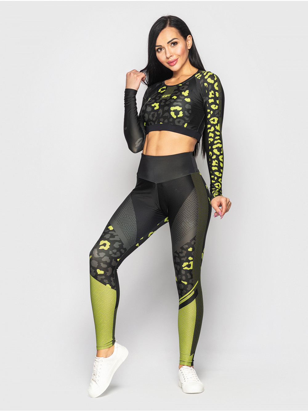 

Костюм для фитнесса 90003-1 GO fitness черный и зеленый 46-48