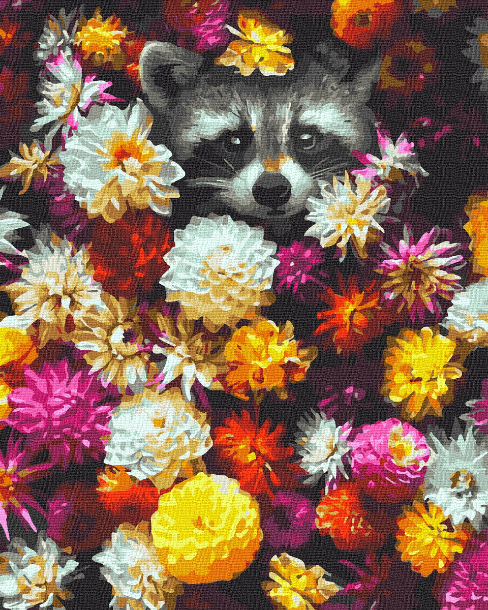 

Картина по Номерам Енот в цветах 40х50см RainbowArt GX34614