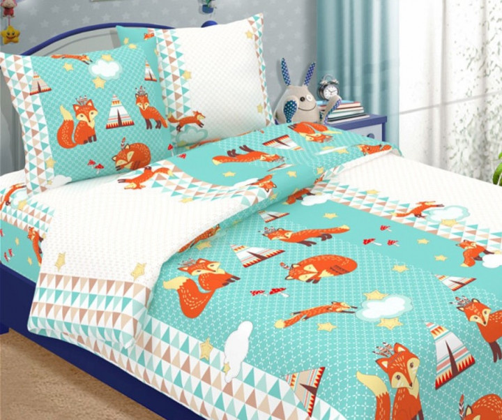 

Детское постельное белье Лисята CottonTwill 150х100 см Бязь (ДРБ027-1)