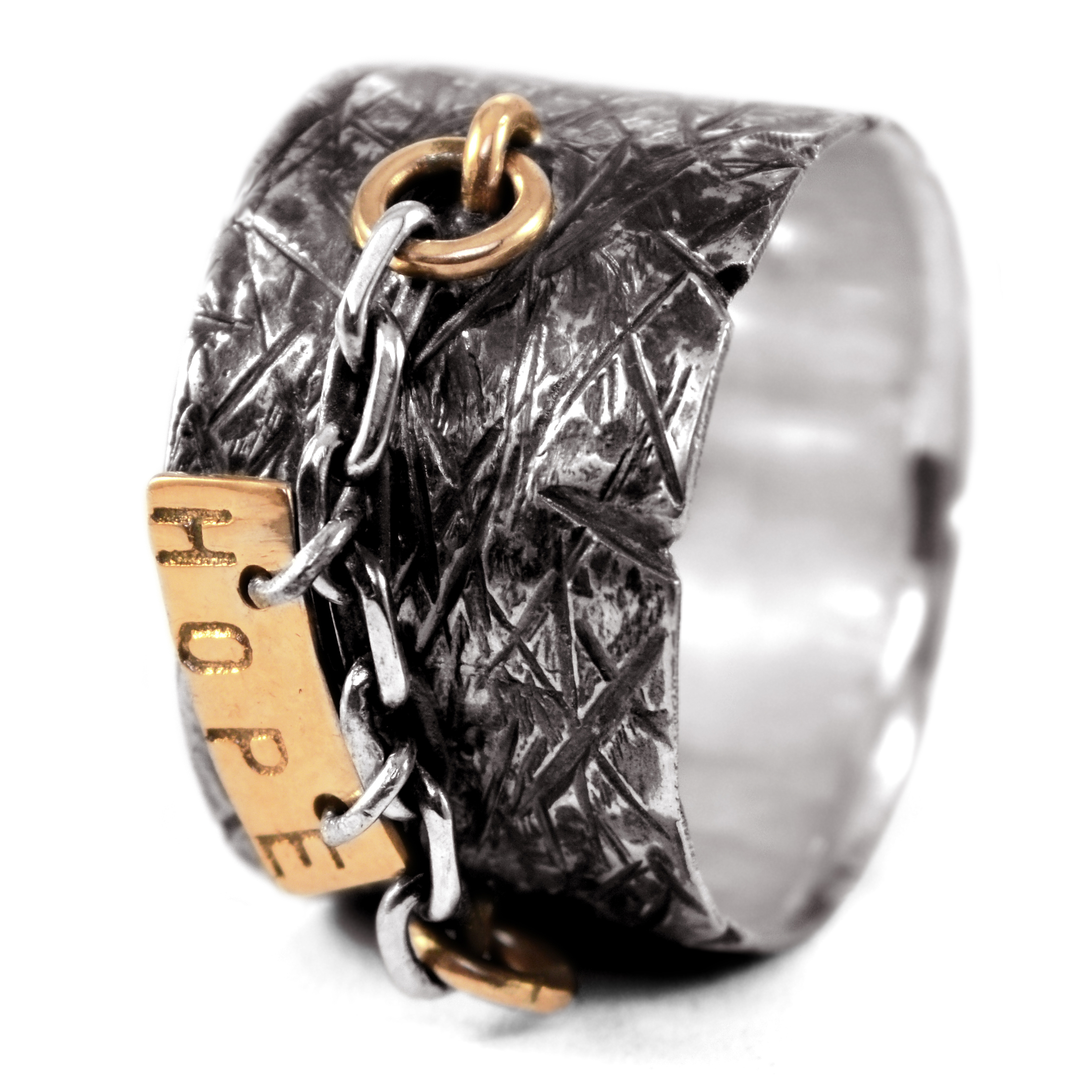 

Серебряное кольцо перстень с золотом EJ Hope 15 EJK021m