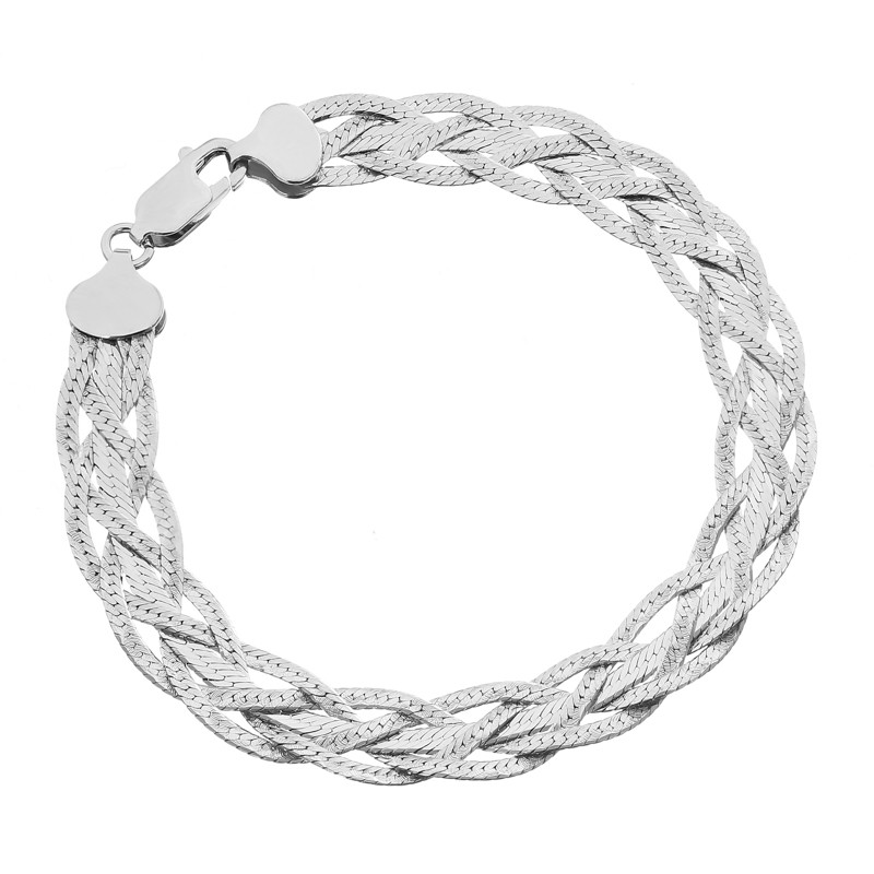 

Серебряный браслет Silvex925 родированный - коса 111Р 2/19