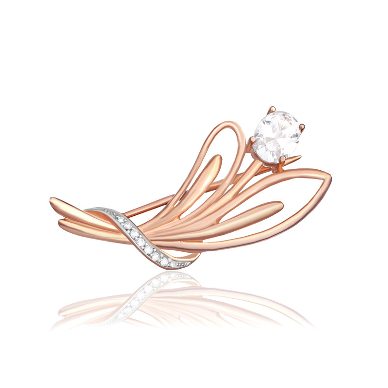

Серебряная брошь Silvex925 с фианитом "Цветок" Бр3Ф/003