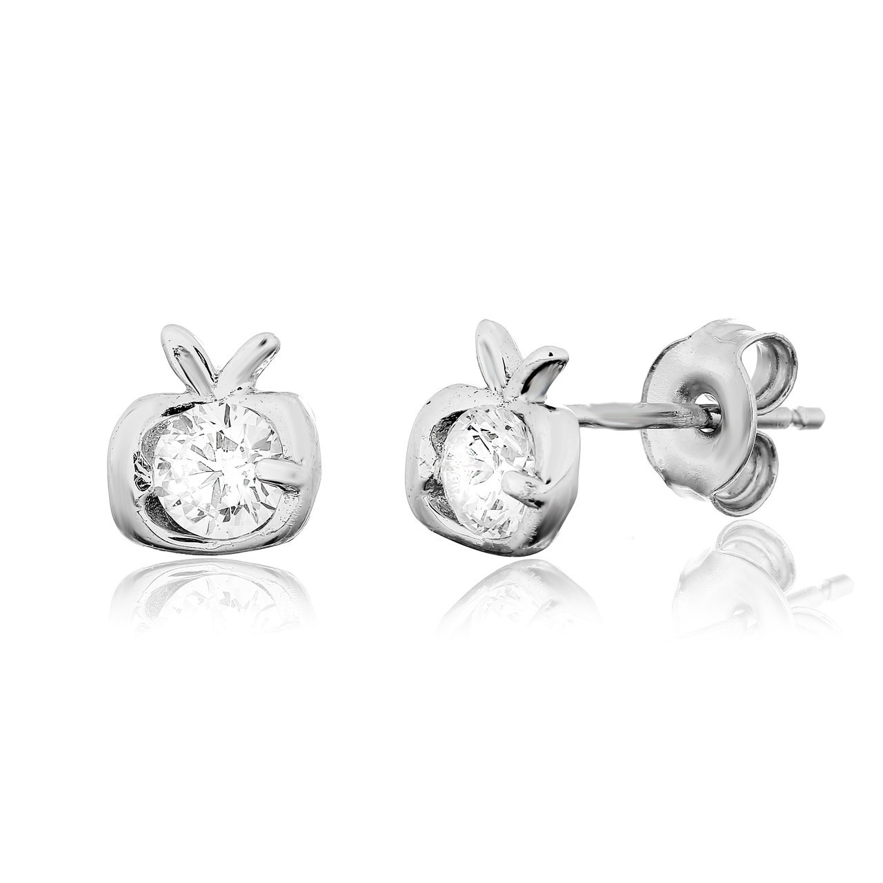 

Серебряные серьги Silvex925 с фианитом детские С2Ф/4010А