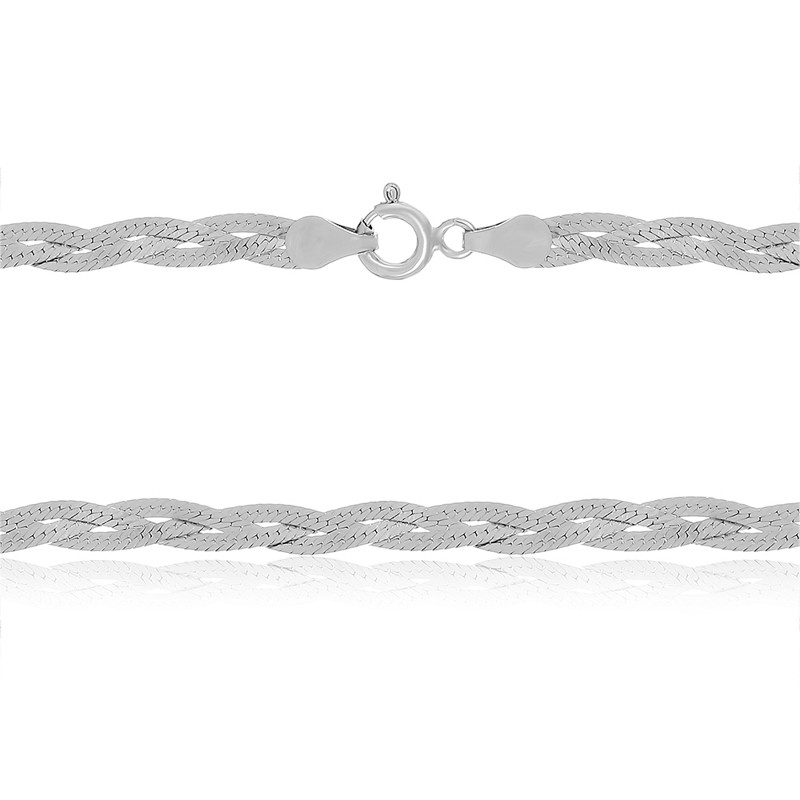 

Серебряная цепь Silvex925 родированная - коса 819Р 2/50, женская