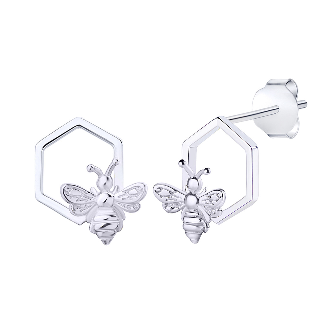 

Серебряные серьги Silvex925 "Пчёлы&Соты" СК2/1039, пусеты
