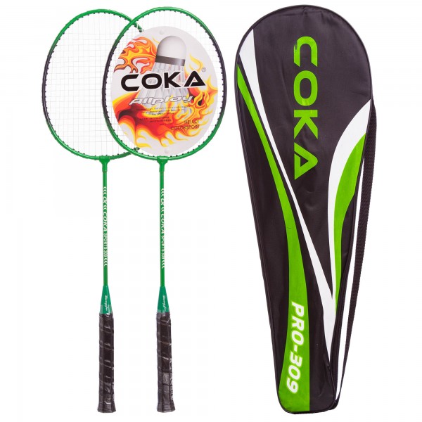 

Набор для бадминтона 2 ракетки в чехле COKA PRO-309 Green (PS02244)