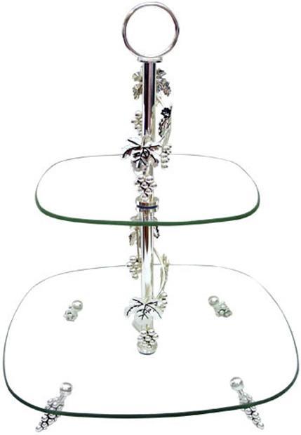 

Фруктовница Grapes 2-х ярусная декоративная 30х20см