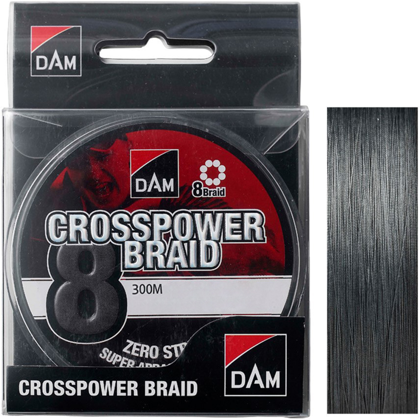 

Шнур DAM Crosspower 8-Braid 300 м 0.20 мм 12.6 кг Тёмно-серый (65851)