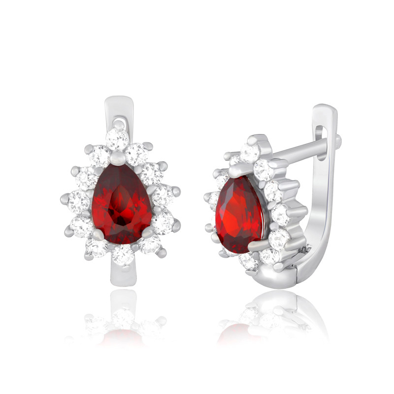 

Серебряные серьги Silvex925 с фианитом СК2ФГ/383, с английской застежкой