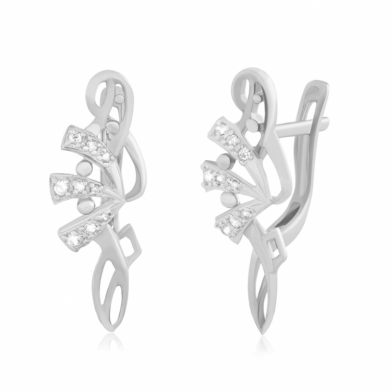 

Серебряные серьги Silvex925 с фианитом С2Ф/077, с английской застежкой