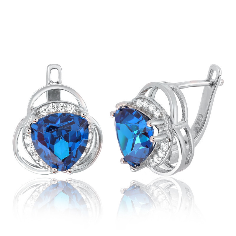 

Серебряные серьги Silvex925 с фианитом СК2ФЛТ/375, с английской застежкой