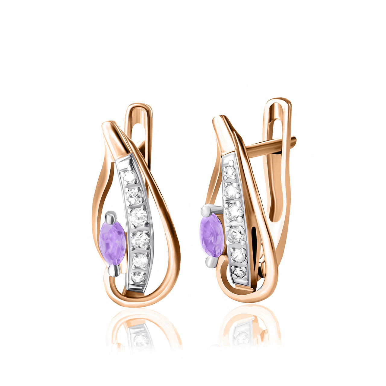 

Серебряные серьги Silvex925 с фианитом С3ФА/070, с английской застежкой