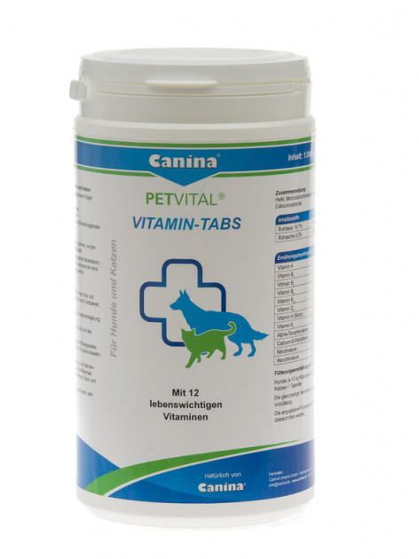 

Комплекс витаминов для собак и кошек Petvital VITAMIN-TABS 1000 гр - 500 табл Canina BGL-CN-83