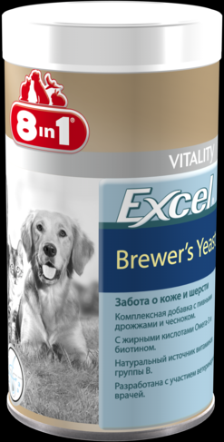 

Пивные дрожжи 8in1 Excel Brewers Yeast для кошек и собак таблетки 140 шт