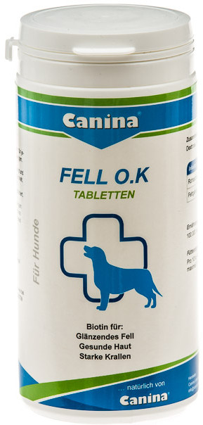 

Суточная потребность в биотине для собак Canina Fell O.K. 250 г 125 таблеток (4027565101306)