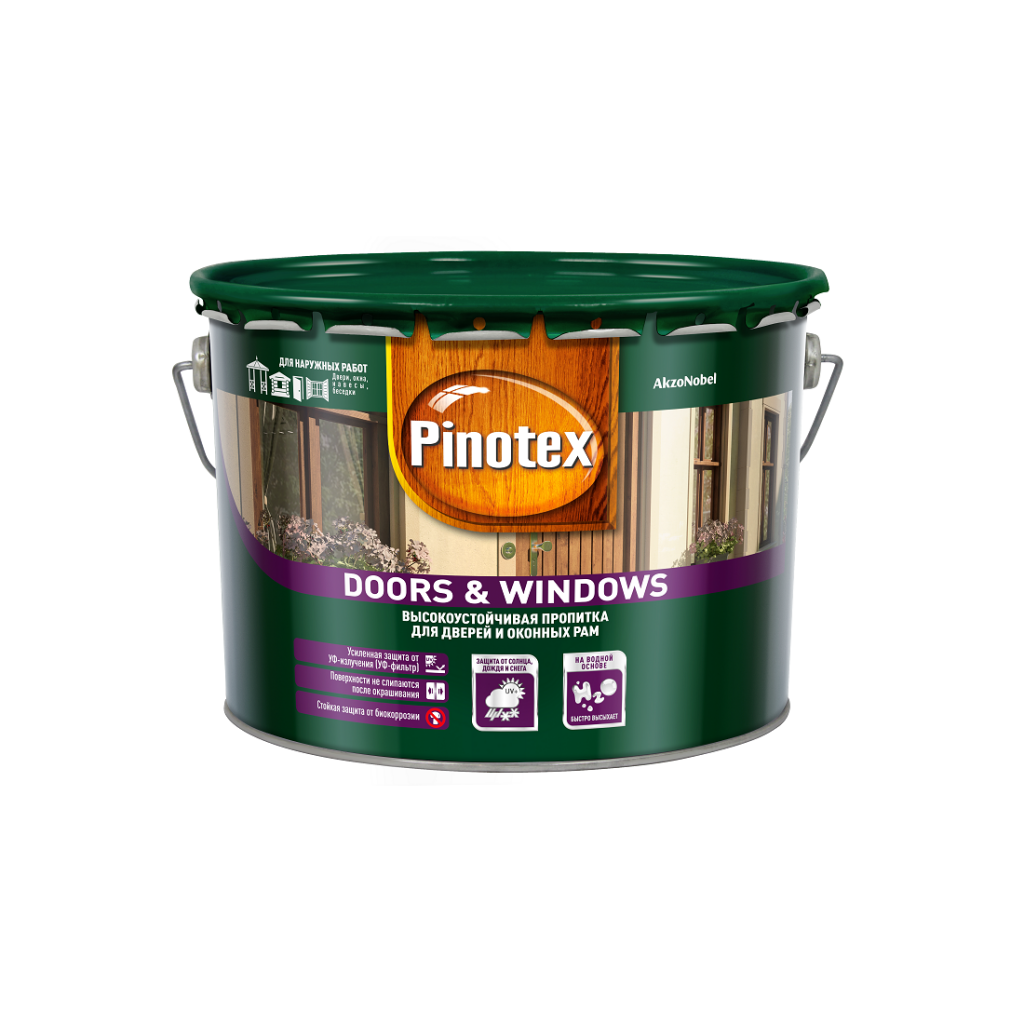 

Декоративно-защитная пропитка Pinotex Doors & Windows Тик 10 литров