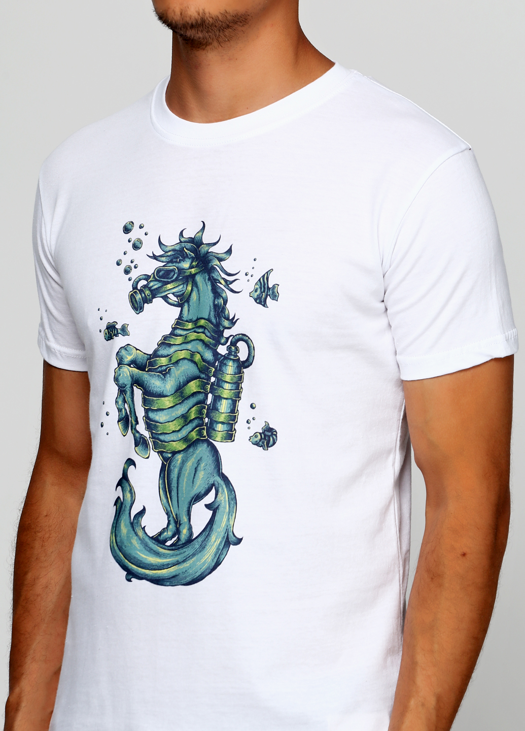 

Мужская футболка с принтом Seahorse Manatki Белый, Мужская футболка с принтом Seahorse Manatki Белый XL