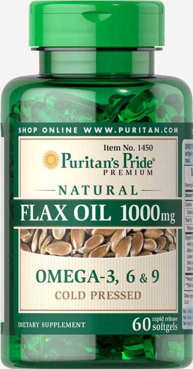 

Витамины Puritan's Pride Non-GMO Natural Flax Oil 1000 mg 60 капсул (4384301437)