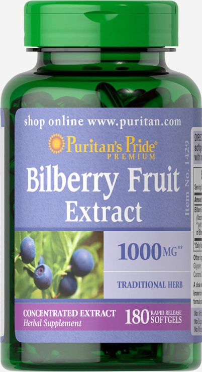 

Специальный продукт Puritan's Pride Bilberry 1000 mg 180 капсул (4384301434)