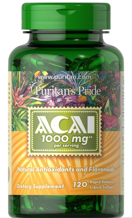 

Специальный продукт Puritan's Pride Acai 1000 mg 120 капсул (4384301421)