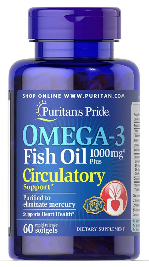 

Витамины Puritan's Pride Omega-3 Fish Oil Plus Circulatory Support 60 капсул (4384301466)