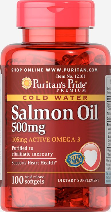 

Витамины Puritan's Pride Omega-3 Salmon Oil 500 mg 100 капсул (4384301478)