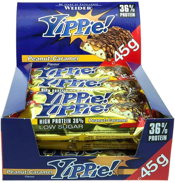 

Протеиновый батончик Weider Yippie! 45 г Peanut-Caramel 12 шт (4044782907276)