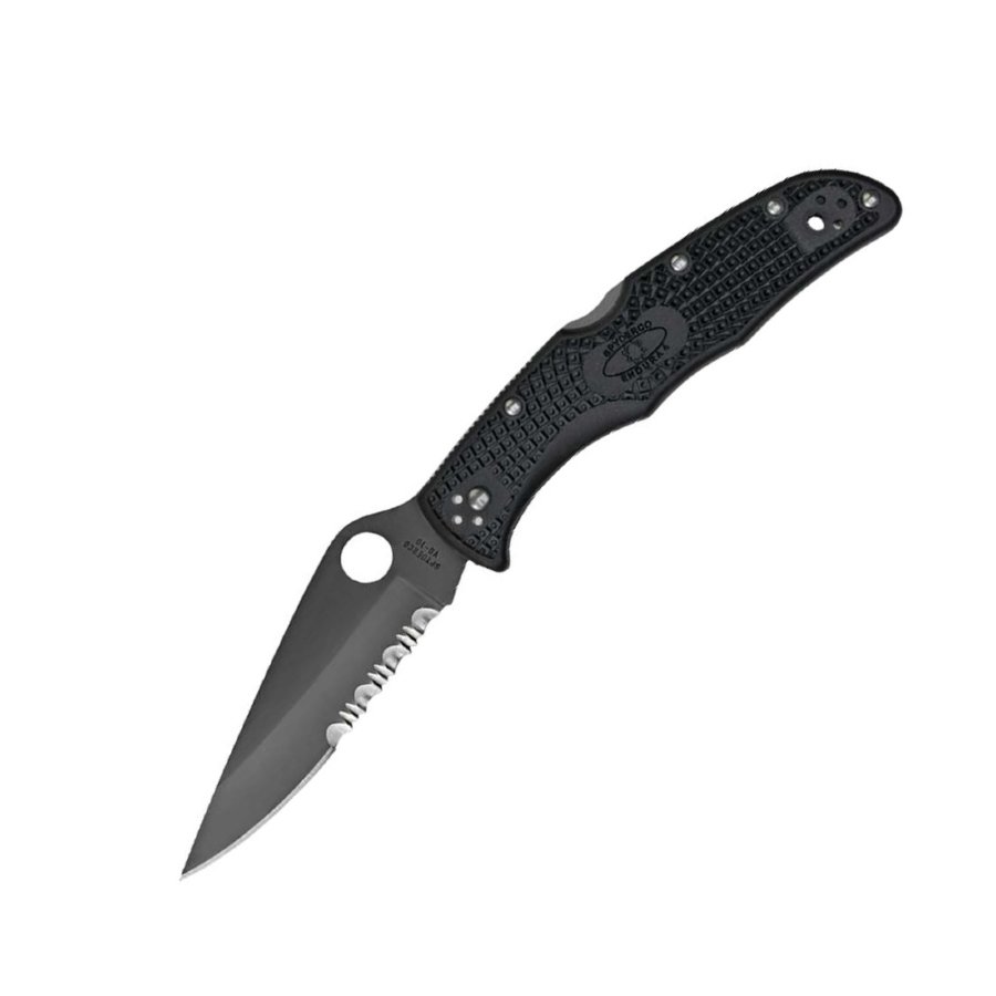 

Карманный нож Spyderco Endura 4 Black Blade, полусеррейтор (C10PSBBK)