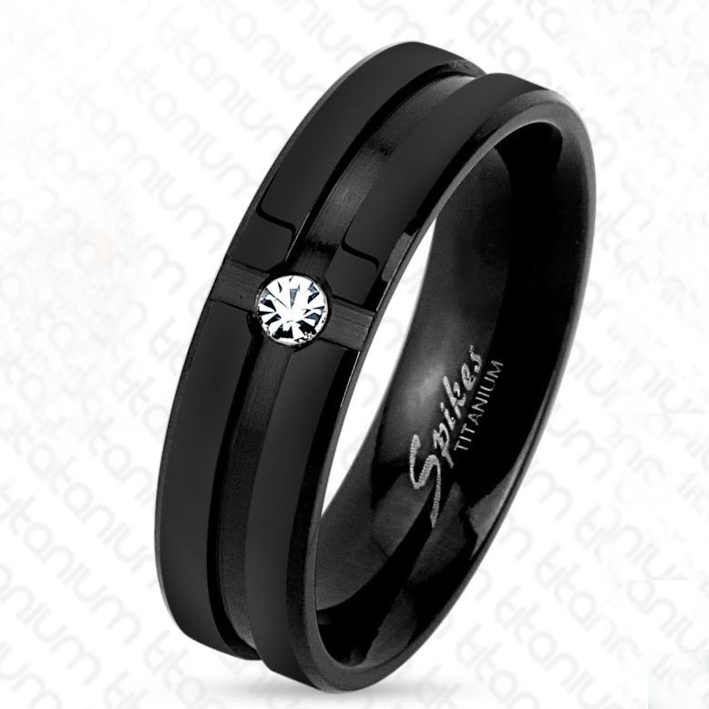 

Мужское кольцо из титана Spikes R-TM-3829K с фианитом (Размер 12 (наш 21,5))