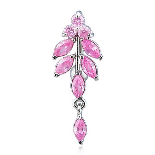 

Пирсинг пупка PiercedFish NTRT3625 из титана с фианитами (Розовый)