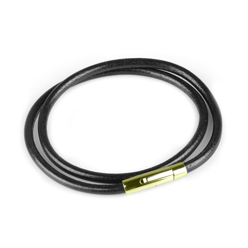 

Кожаный шнурок премиум Everiot LC-5002-GD с застежкой из стали (4 мм, 55 см)