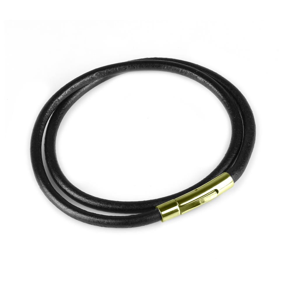 

Кожаный шнурок премиум Everiot Select LC-5002-GD с застежкой из стали (5 мм, 45 см)