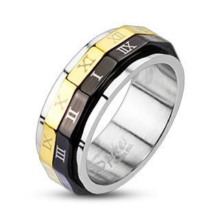 

Кольцо из стали Spikes R-M0014 вращающееся с римскими цифрами (Размер 5 (наш 15,7))