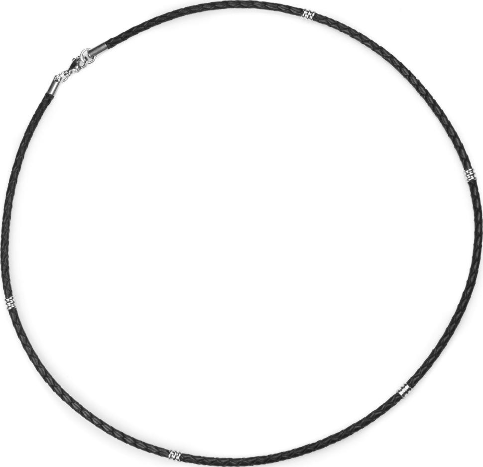 

Мужской плетеный шнурок из кожи Everiot Select LC-5004 со стальными вставками (3 мм, 70 см)