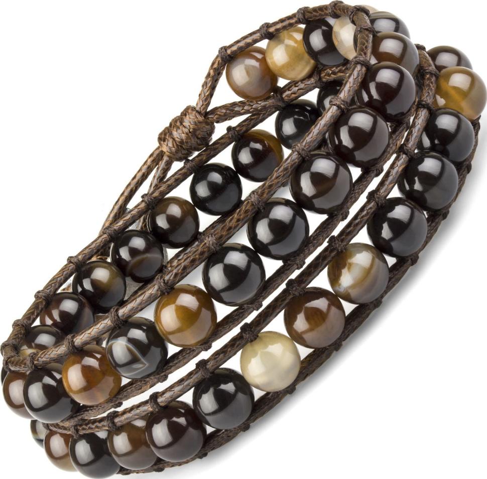 

Плетеный браслет-намотка Everiot Select LNS-2028 из натурального агата (Размер 24 см)