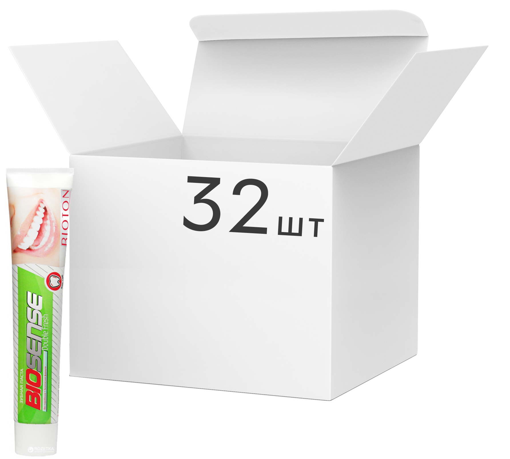 Акція на Упаковка зубной пасты Bioton cosmetics Double Fresh 50 мл х 32 шт (4820026152769) від Rozetka UA