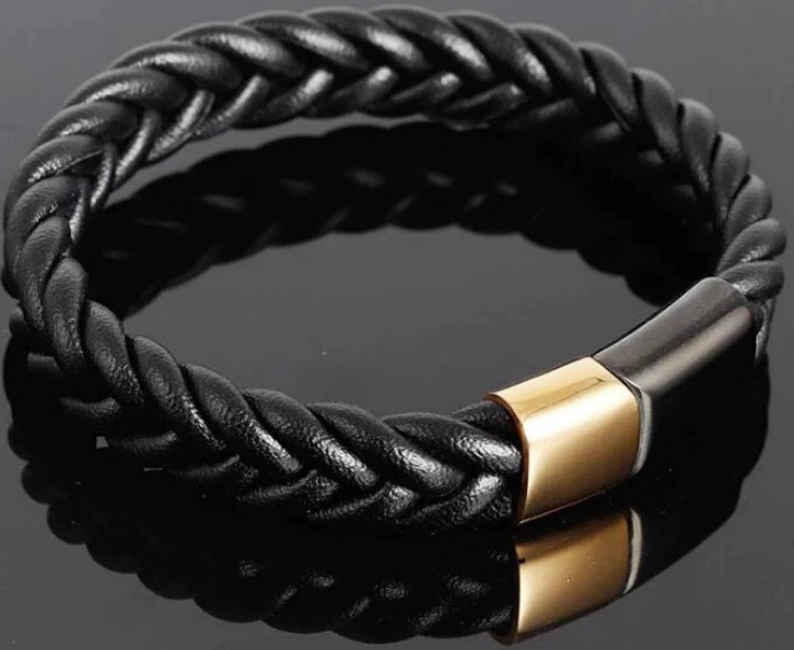 

Браслет Мужской Kaylo Strong Wicker Gold Black из натуральной кожи 20 см (vs-499-20)