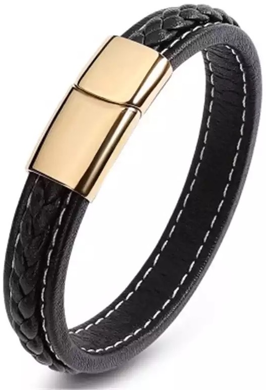

Браслет Мужской Casual Leather Gold из натуральной кожи, 21 см