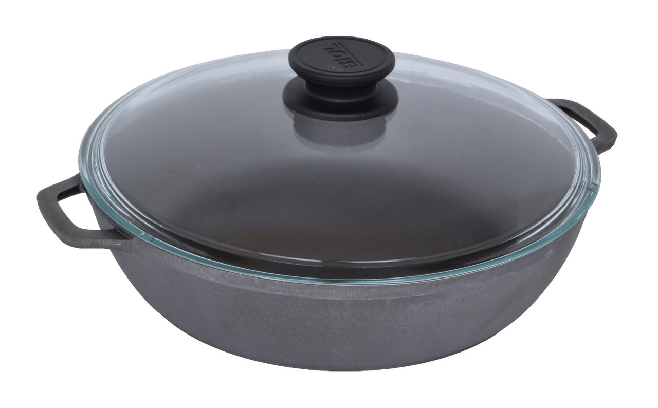 

Сковорода жаровня со стеклянной крышкой Биол 28 см Серый