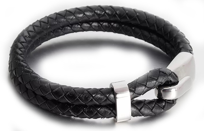 

Браслет Мужской Кожаный Kaylo Double Weaving Silver 20 см (vs-525-20)